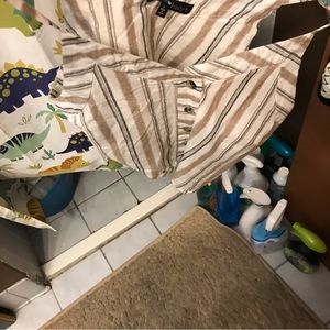 Pant suit striped with a crop top